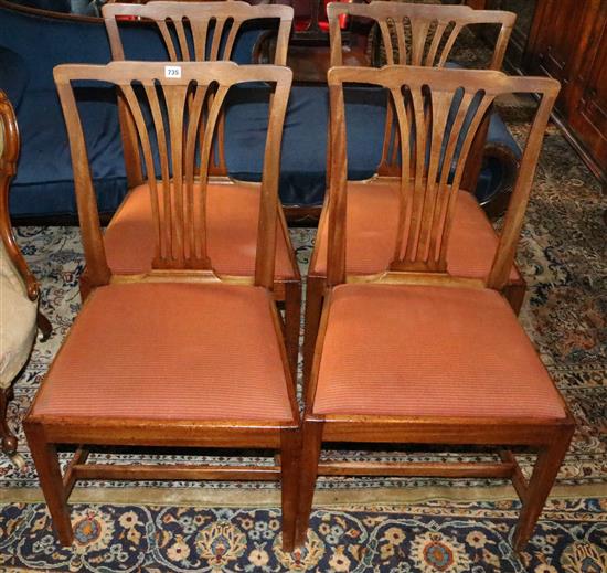 Set of 4 George III mahogany dining chairs